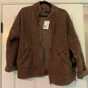 NWT quilted zip up jacket F21